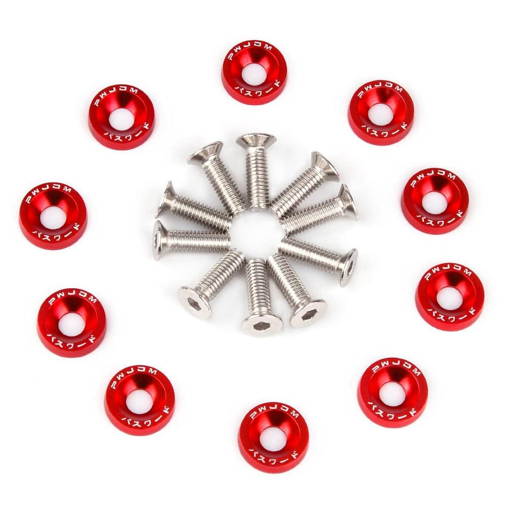 10PCS Aluminum Fasteners / Washer JDM (Hex M6X20)