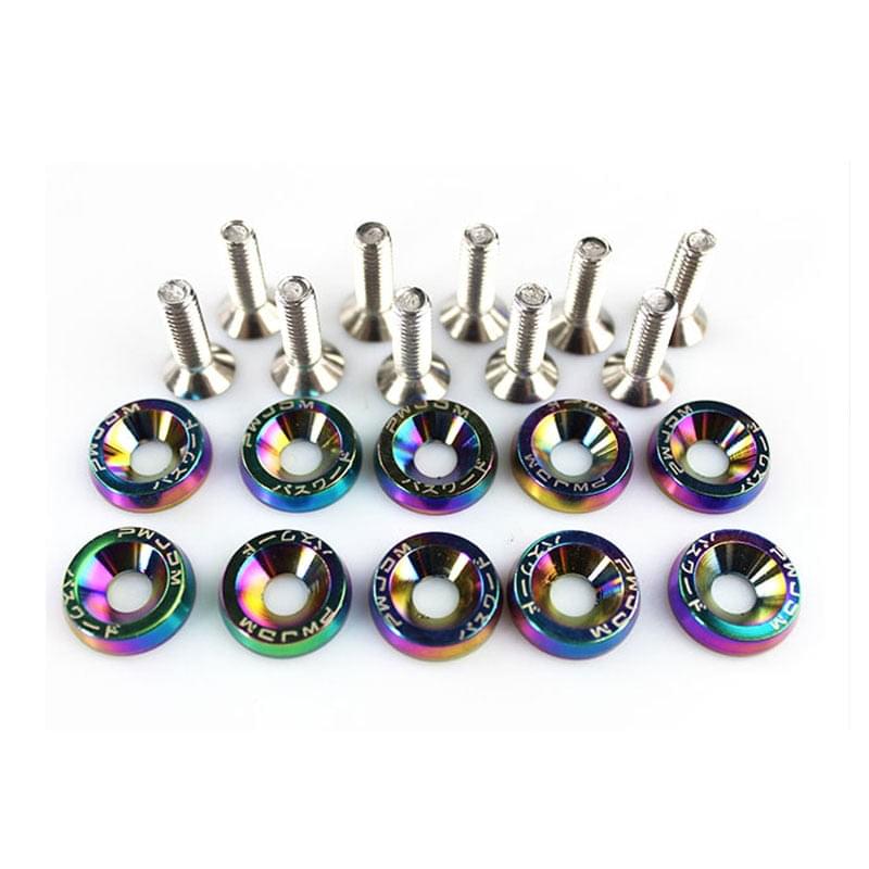 10PCS Aluminum Fasteners / Washer JDM (Hex M6X20)