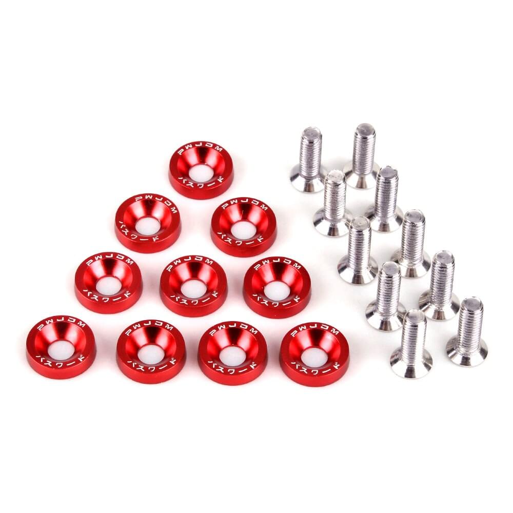 10PCS Aluminum Fasteners / Washer JDM (Hex M6X20)